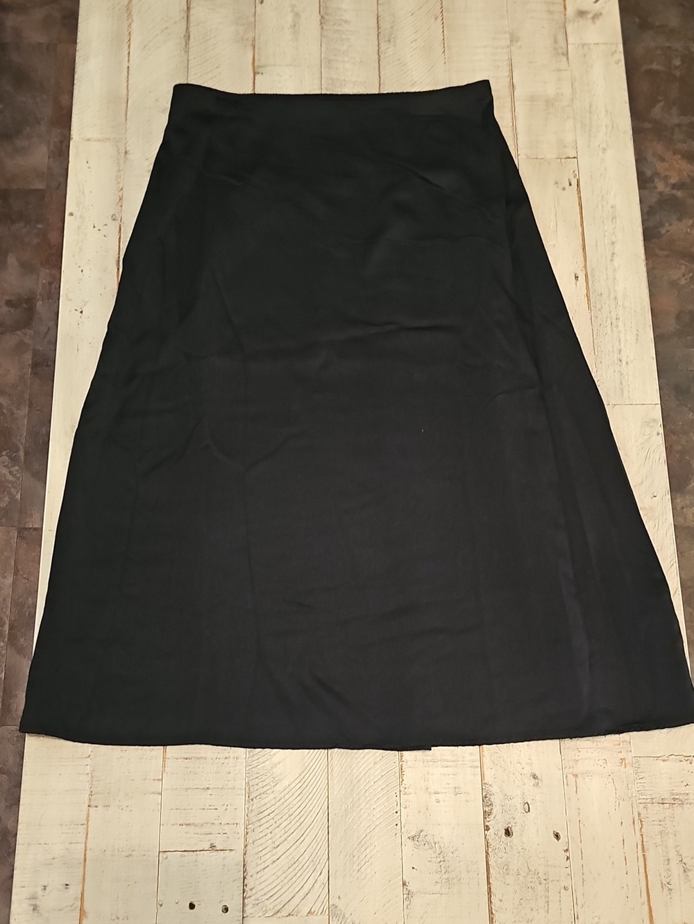 Time and Tru Black Midi A-Line Skirt